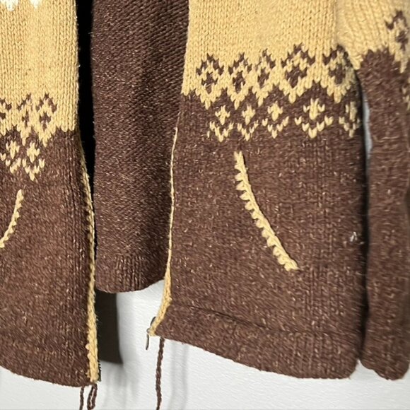 Milma’s Crafts 100% LLama Wool Sweater Coat LARGE Zip Up hooded - Picture 2 of 9